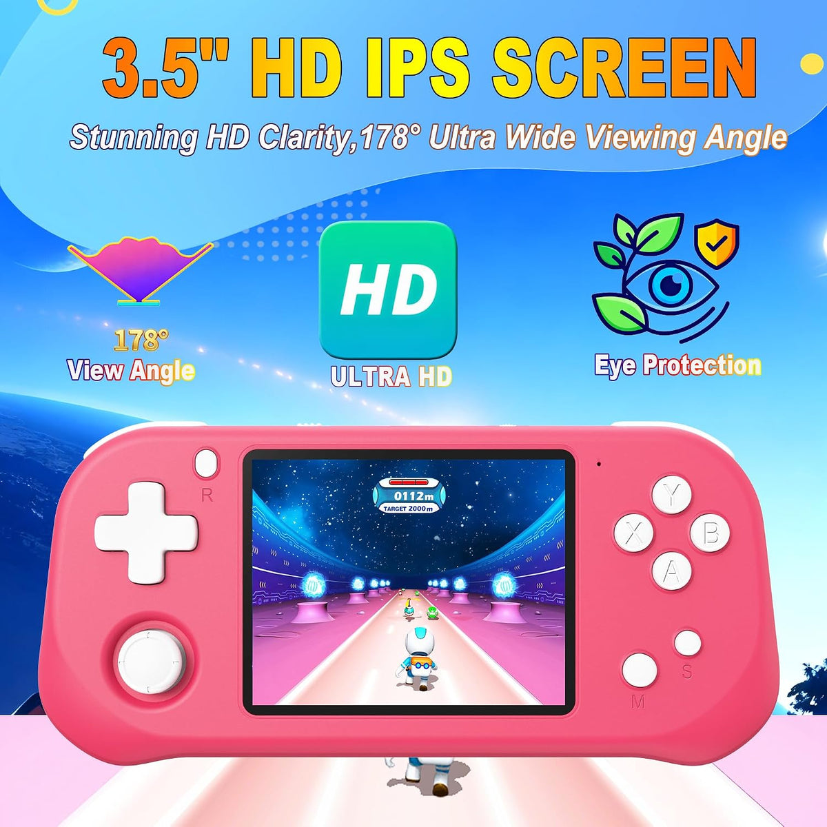 Beijue - Juego de mano para niños con pantalla IPS de 3.5''...
