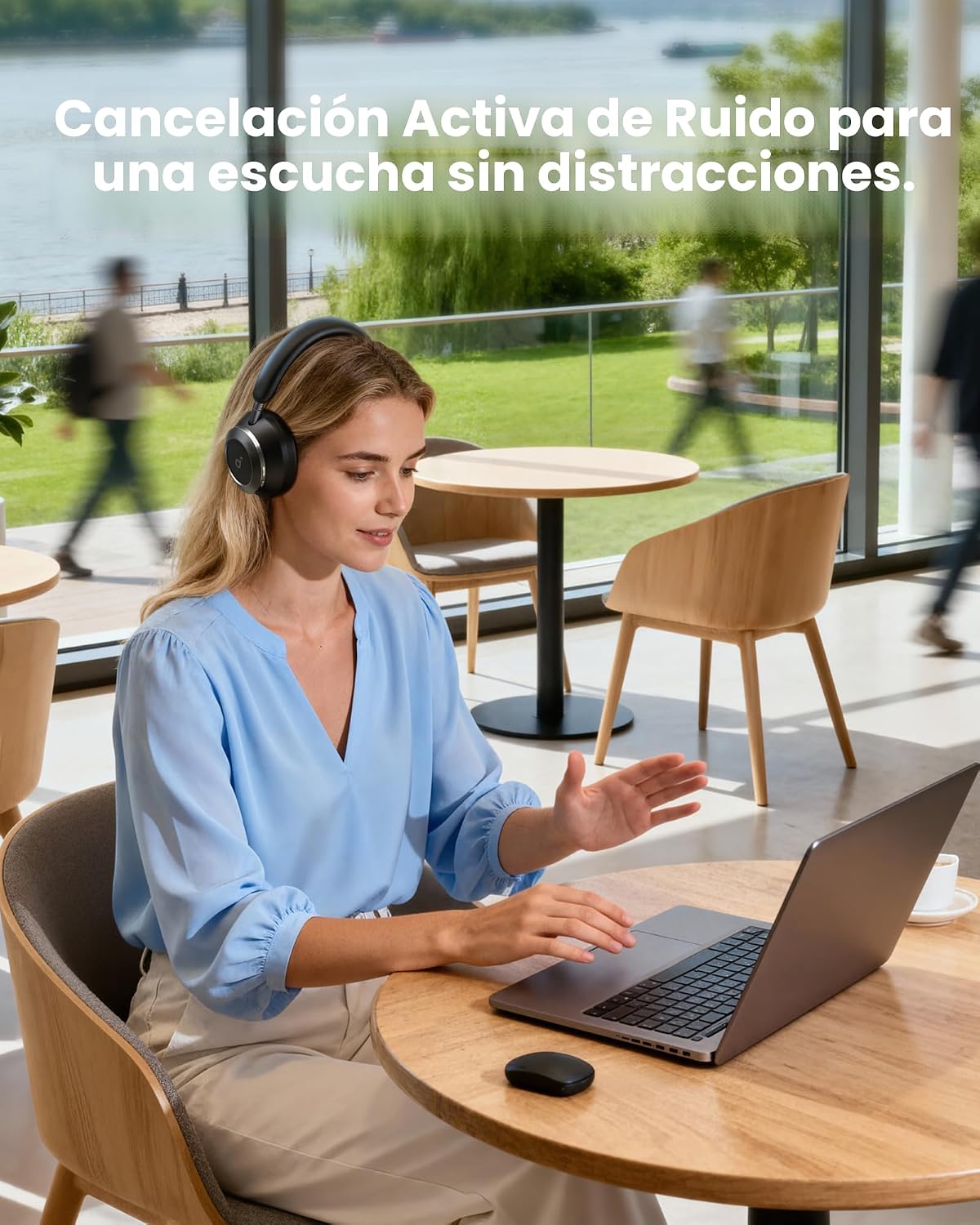 Soundcore Space One Pro, auriculares supraaurales FlexiCurve, auric...