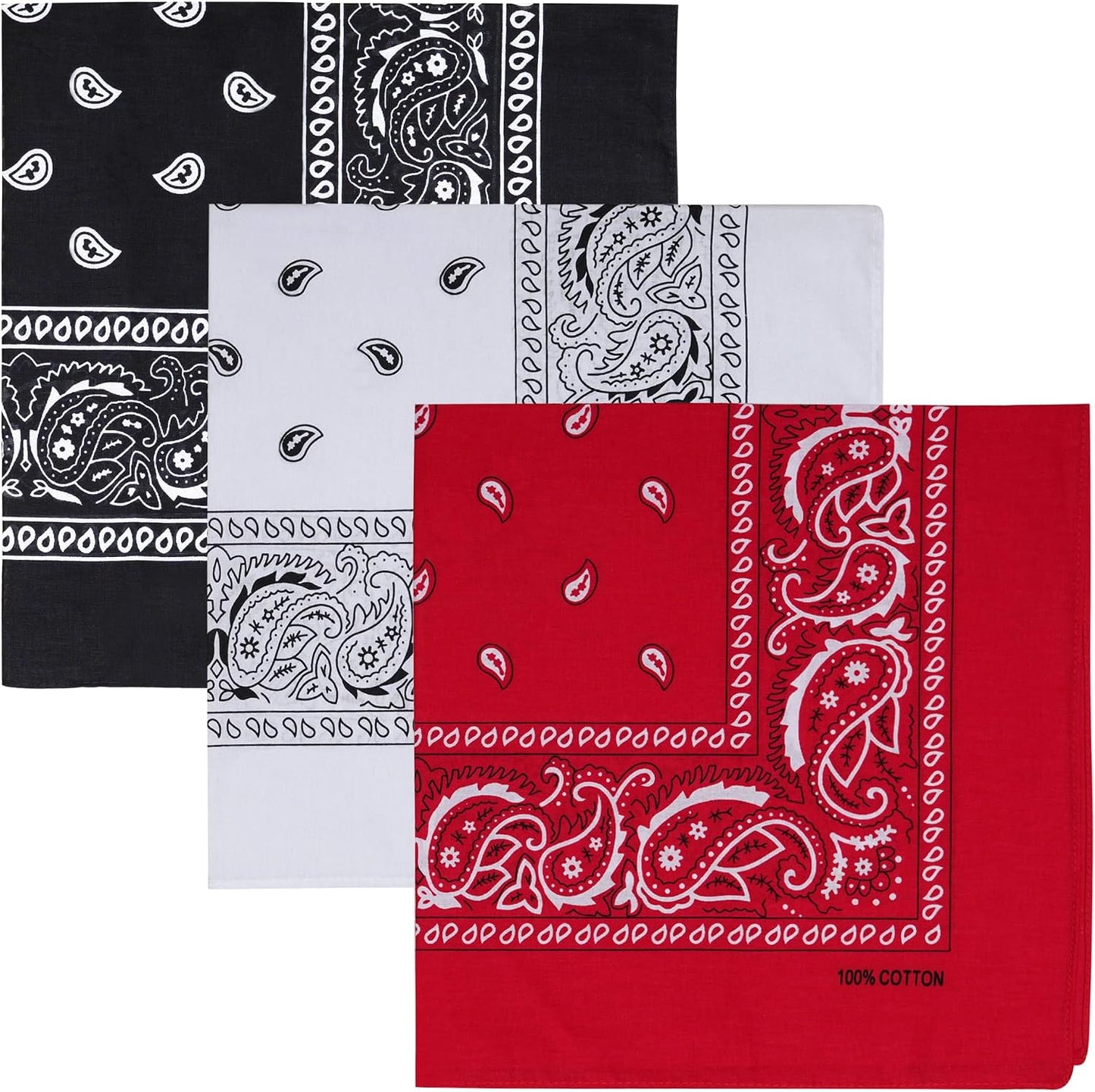 Raylarnia Bandanas grandes 100% algodón para hombres y mujeres, ban...
