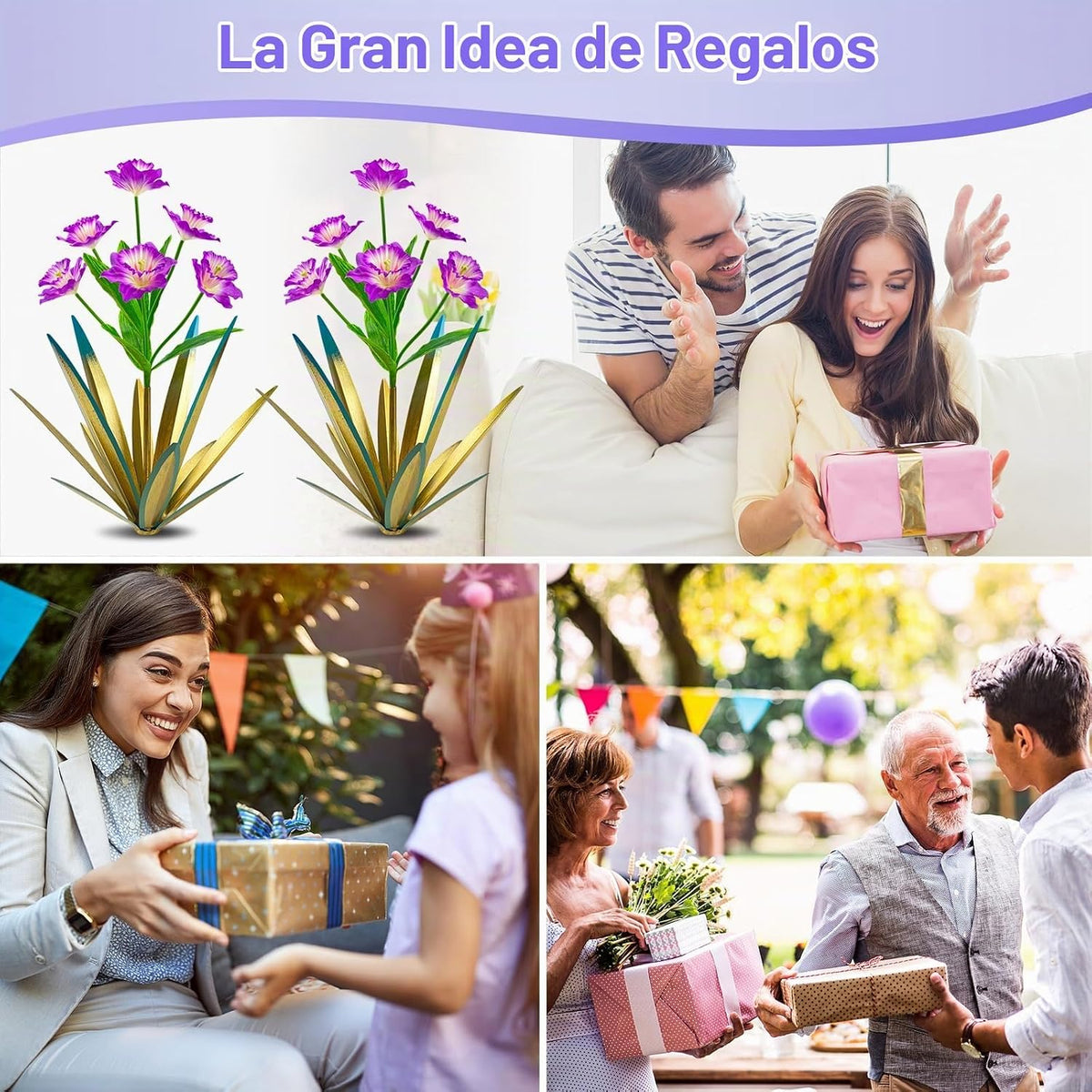 Homight Plantas de Agave de Metal para Decoración al Aire Libre, De...