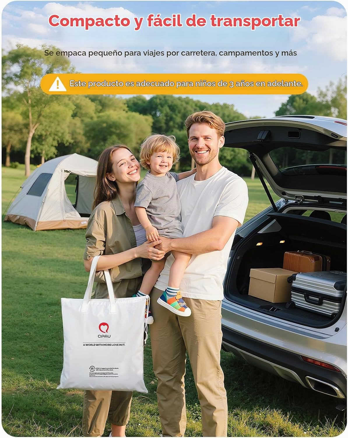 QPAU Cama inflable de viaje para niños pequeños con tienda de campa...