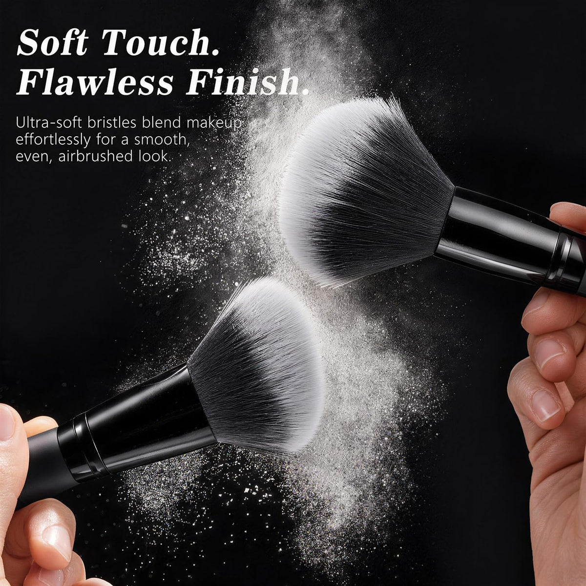 KUORYZAL Juego de brochas de maquillaje negras profesionales, 70 pi...