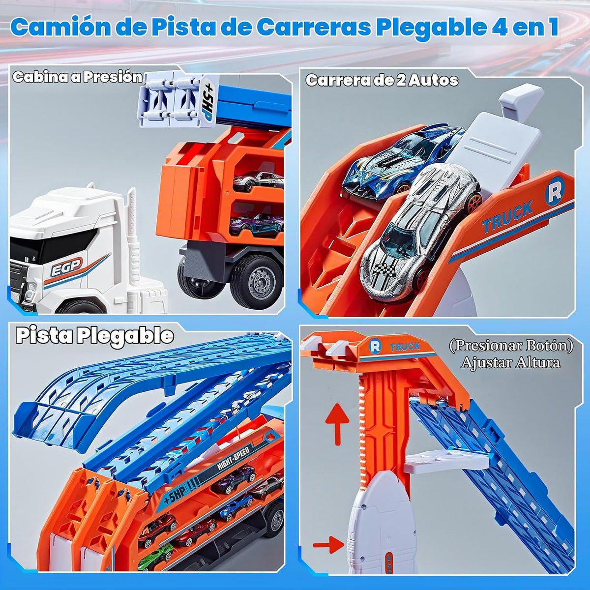 Camión de carreras de juguete para niños de 3, 4, 5, 6 años, camión...