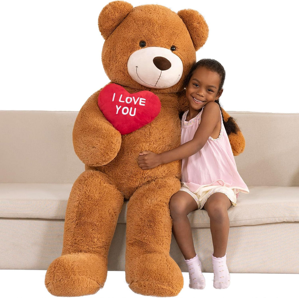 MaoGoLan Oso de peluche grande de 4.3 pies, peluche gigante de cora...