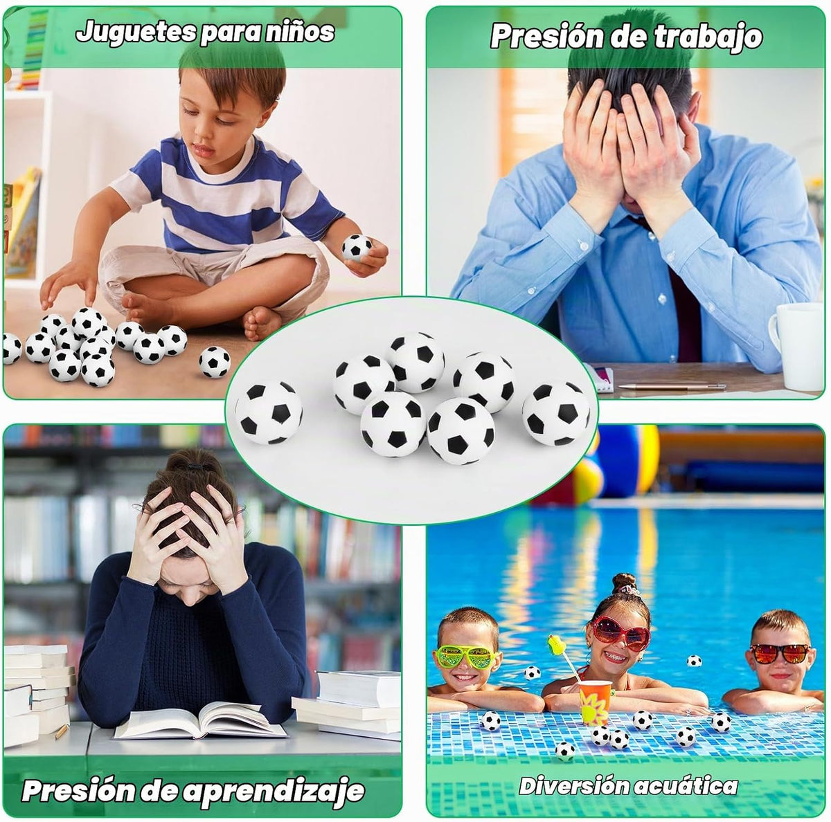 Hxezoc Mini pelotas de fútbol para el estrés, paquete de 20 unidade...