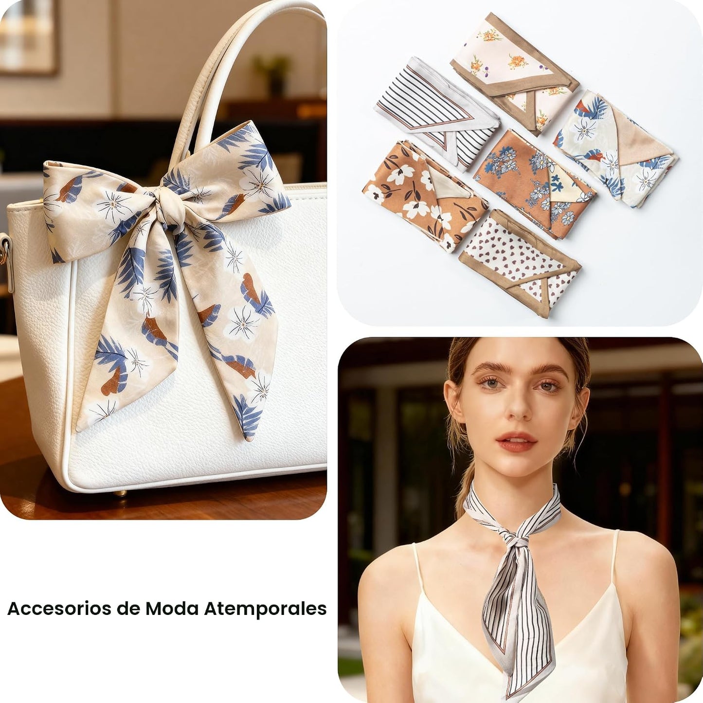 ZXZH Paquete de 6 bufandas de moda para mujer, pañuelo versátil boh...