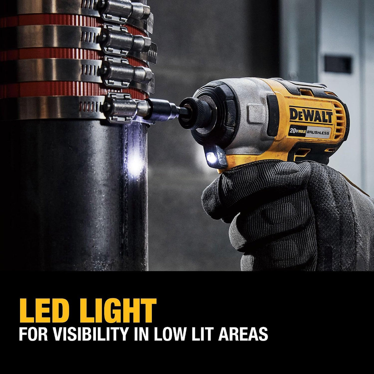 DEWALT Atornillador de Impacto 20V MAX, 1\/4 Pulgada, Batería y Car...