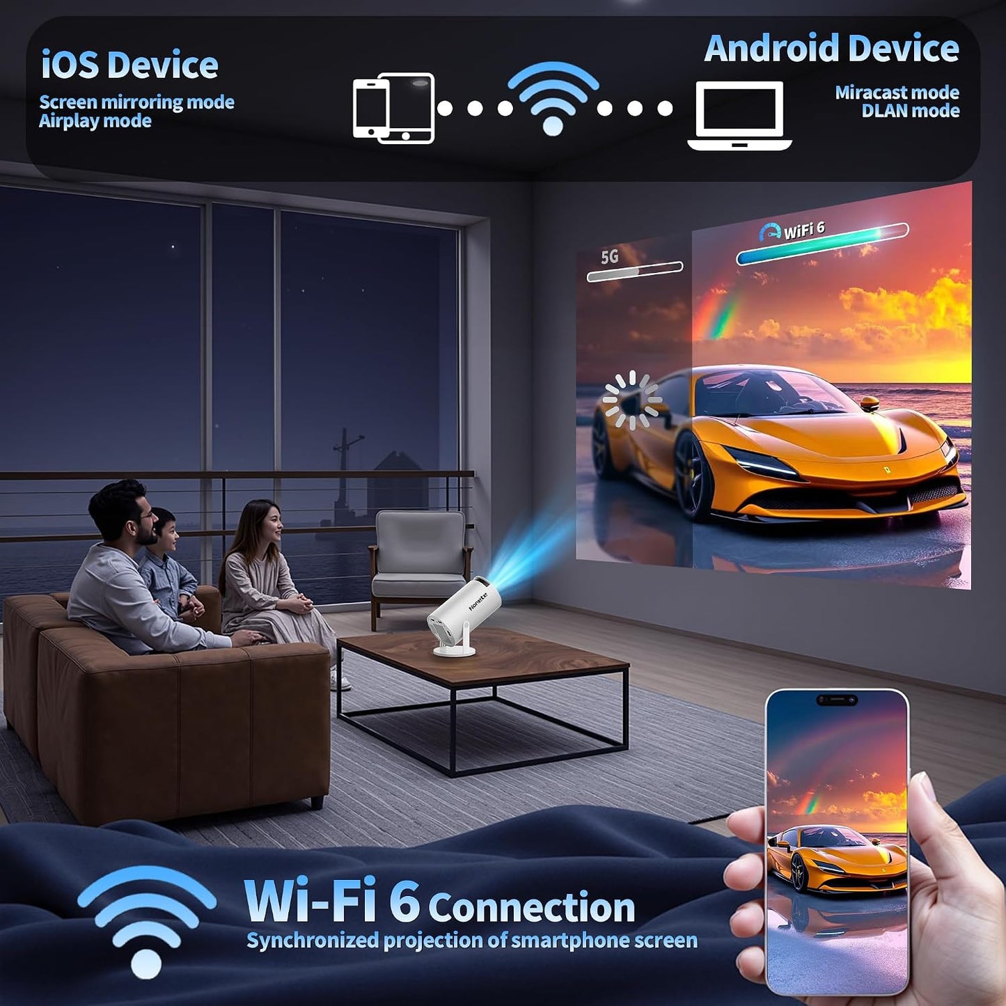 [Aplicaciones integradas y actualizadas en 2026] Mini proyector con...