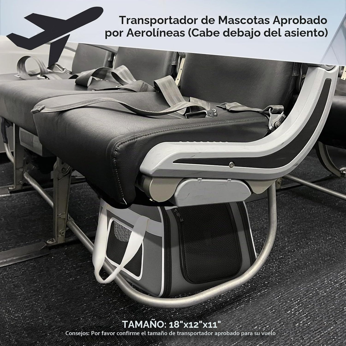 PETSFIT Transportador para gatos aprobado por aerolíneas con ruedas...