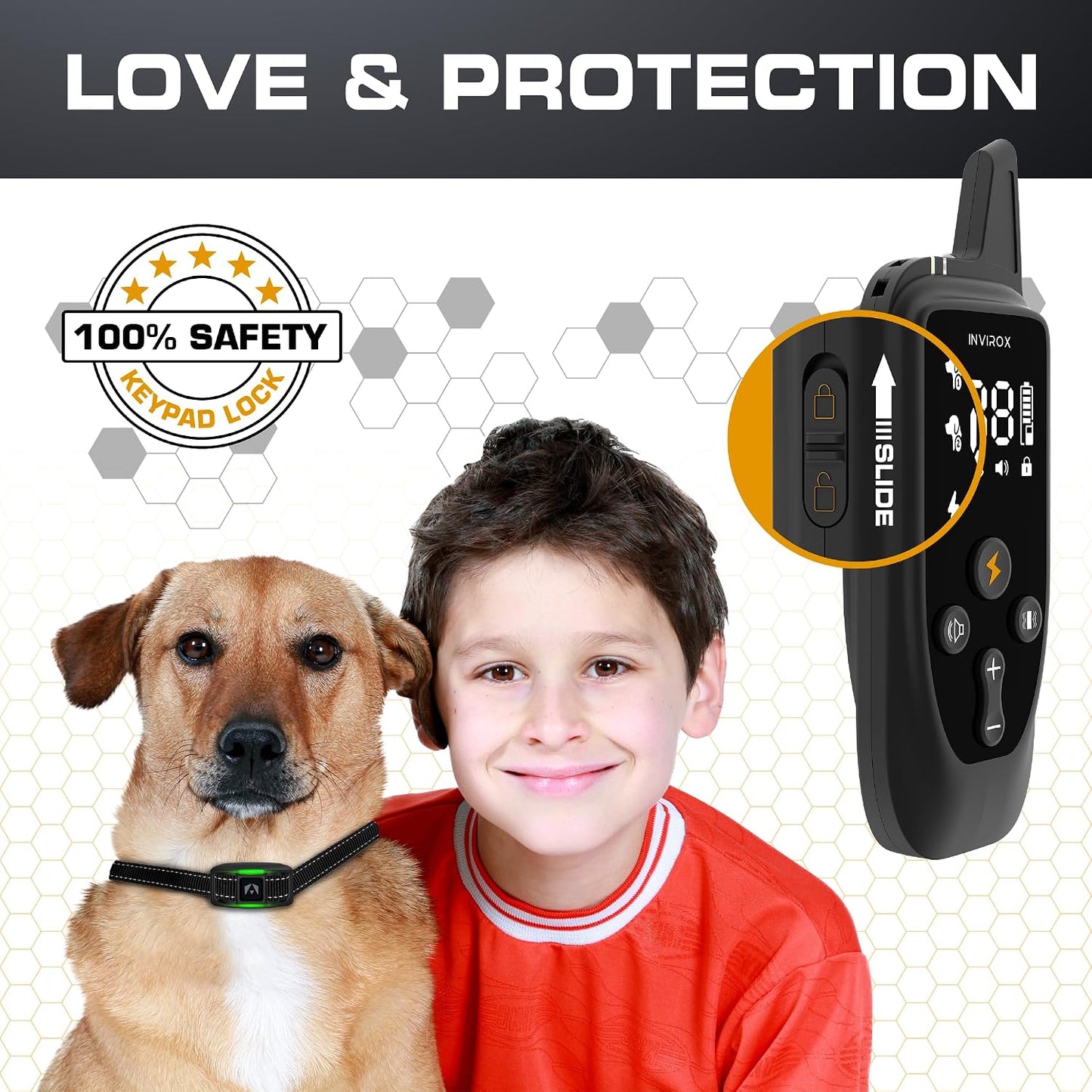 INVIROX Collar de entrenamiento para perros con control remoto, col...