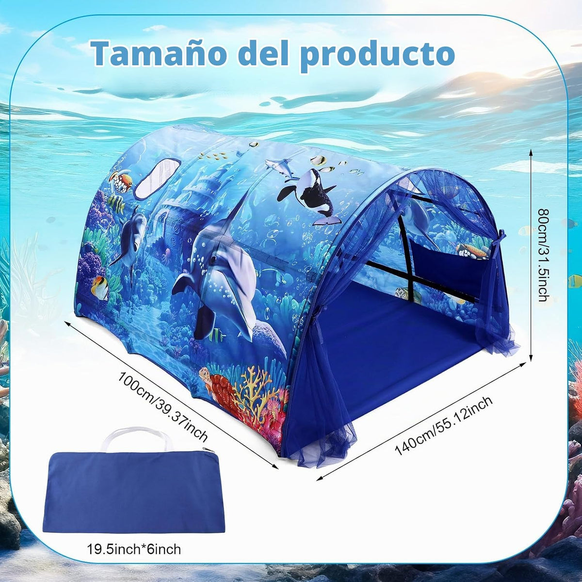Wowangce Tienda de campaña Ocean Bed para niños, tienda grande para...