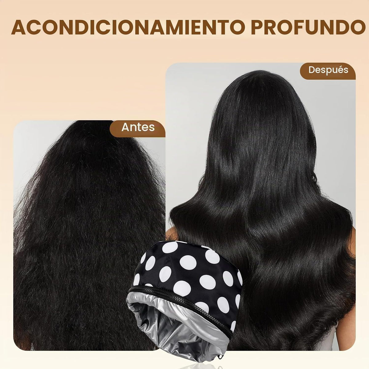 Gorra eléctrica de vapor para el cabello con control de temperatura...