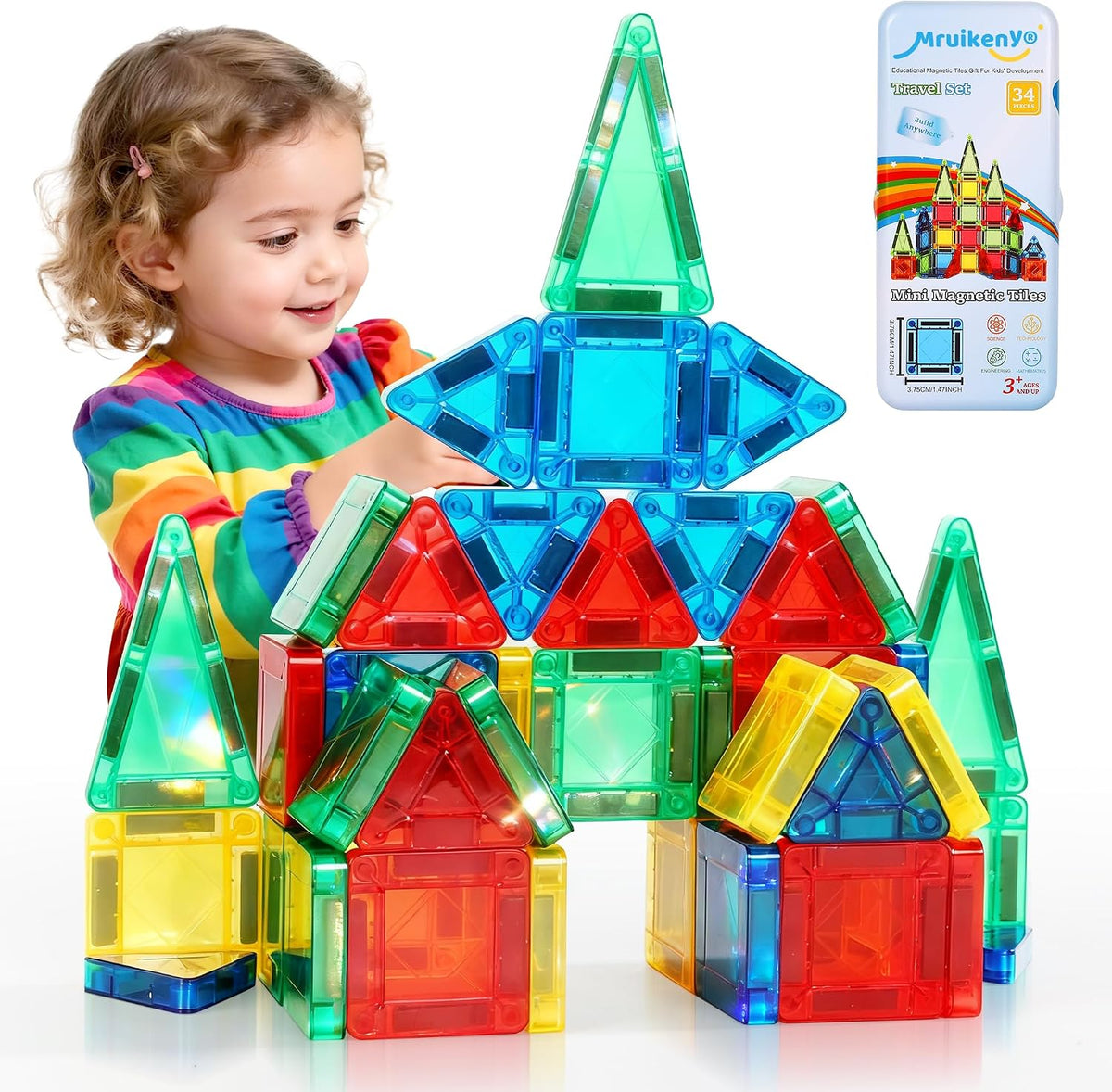 Mruikeny - Mini azulejos magnéticos de viaje para niños pequeños |...