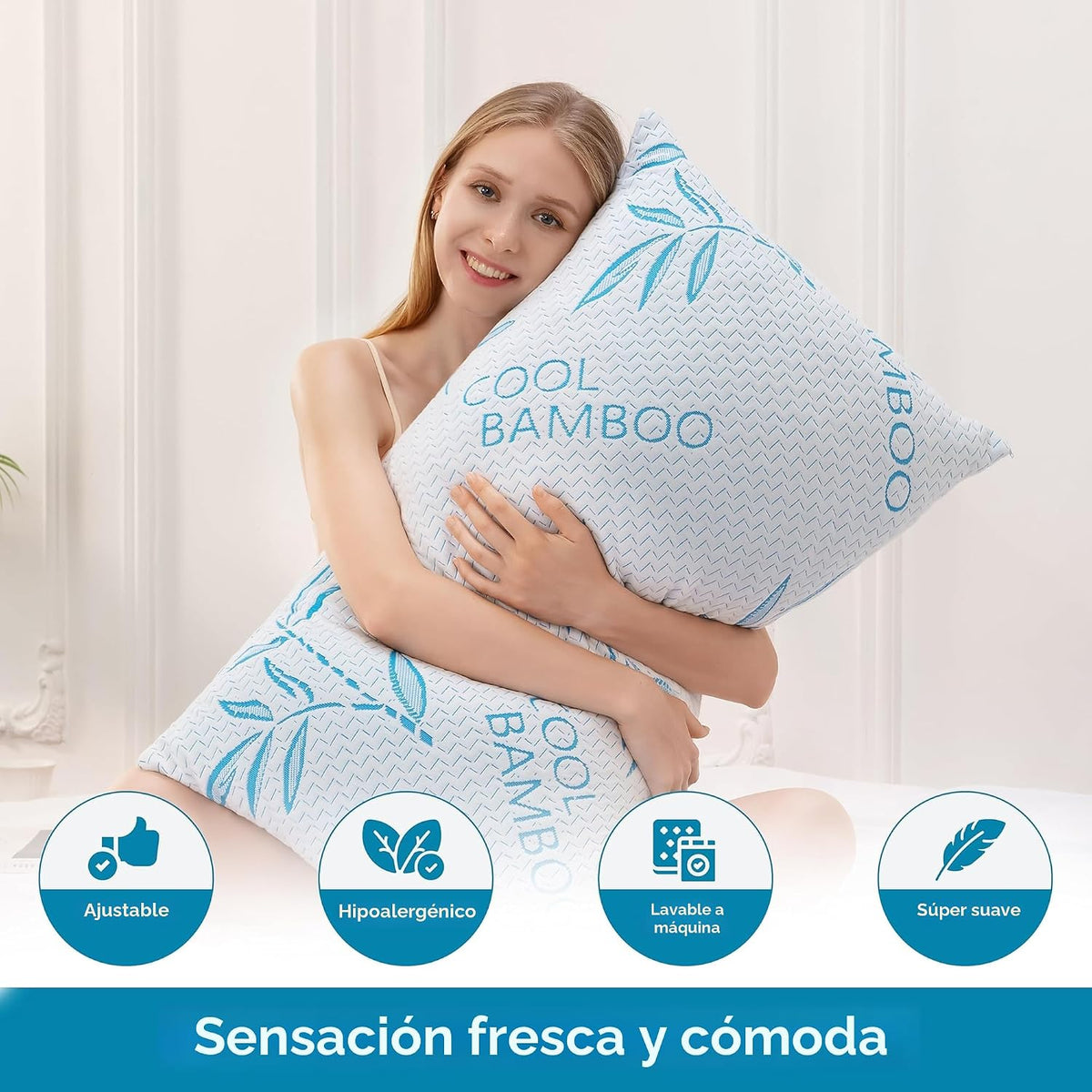 Almohada corporal para dormir, almohada de cama ajustable de espuma...