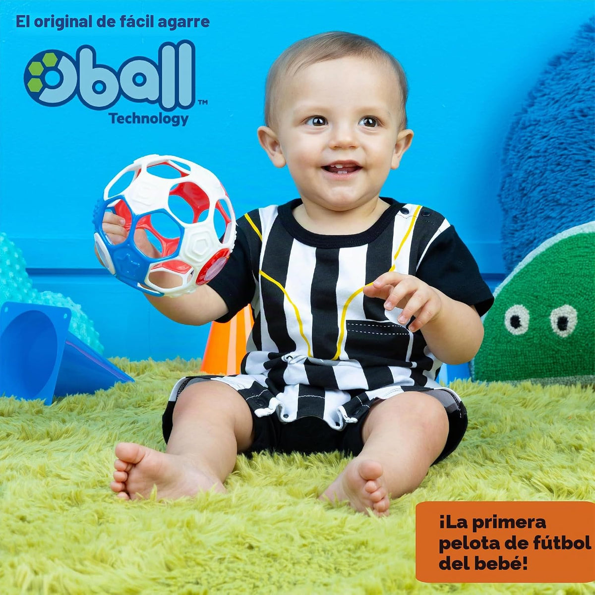 Bright Starts Oball Grippin' Goals Sonajero Pelota de Fútbol -...