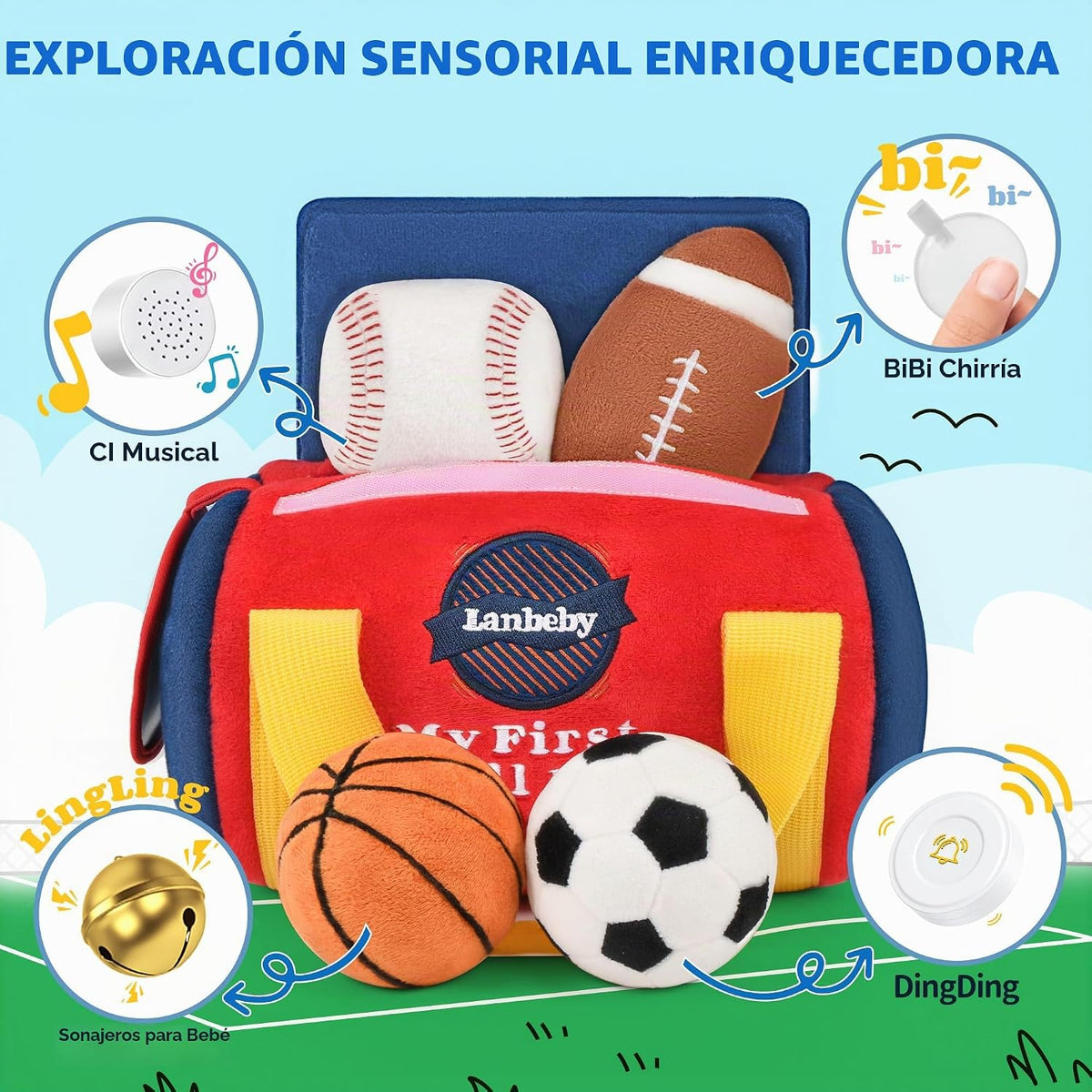 Juguetes para Bebés Niños de 6-12 Meses \u2013 My First Sports Bag...