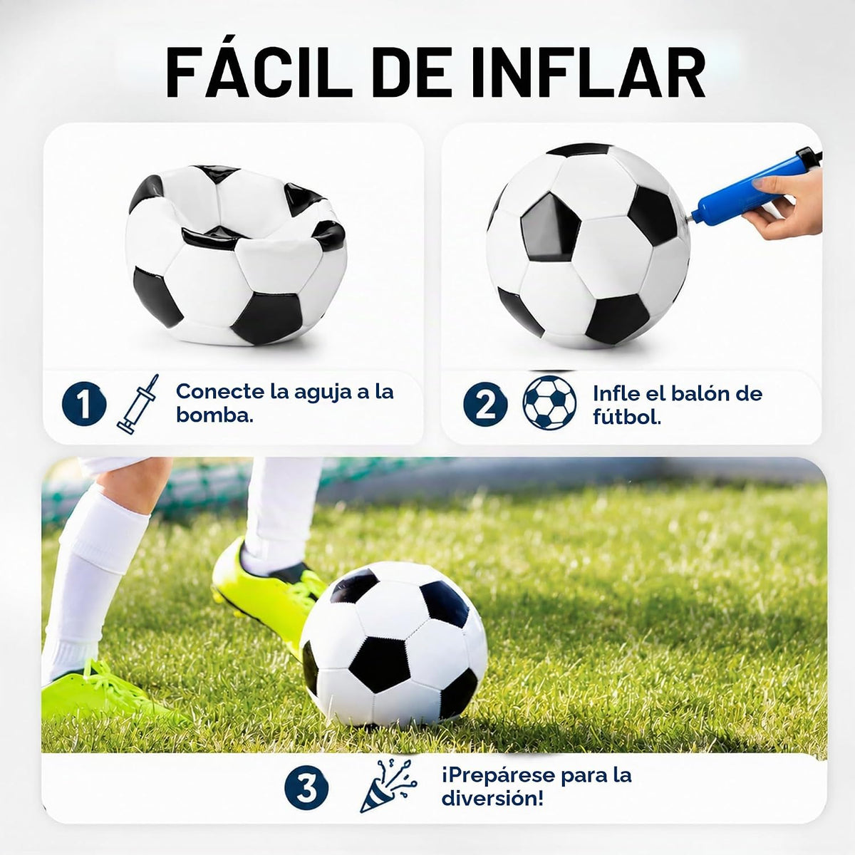 Balón de fútbol de tamaño 2\/3\/4\/5 con bomba y bolsa, pelota desi...