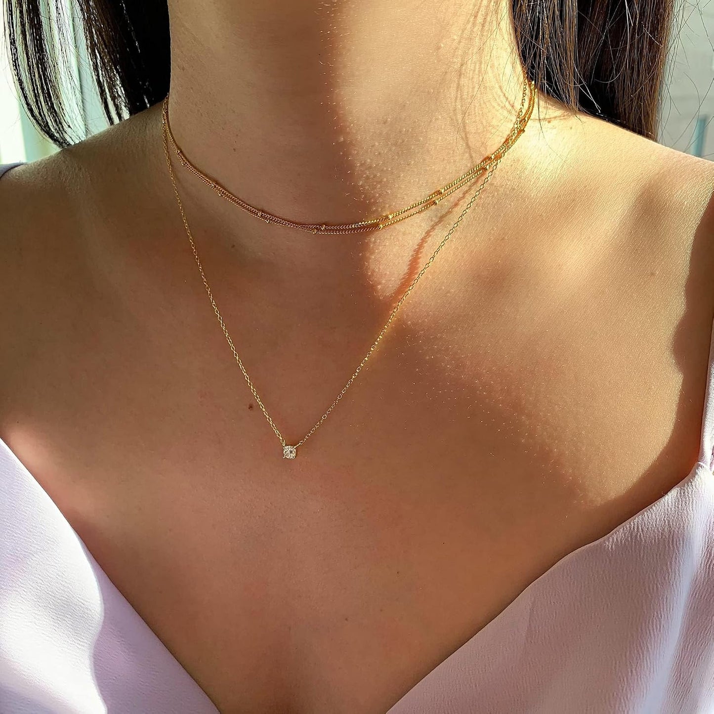 NECOCY - Collares delicados chapados en oro de 14k\/plata con circo...