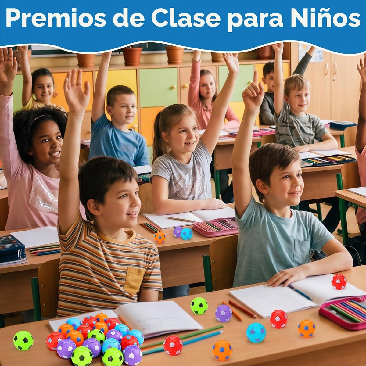 Thremhoo 32 pelotas de fútbol Fidget Spinner para niños de 4 a 8 a...