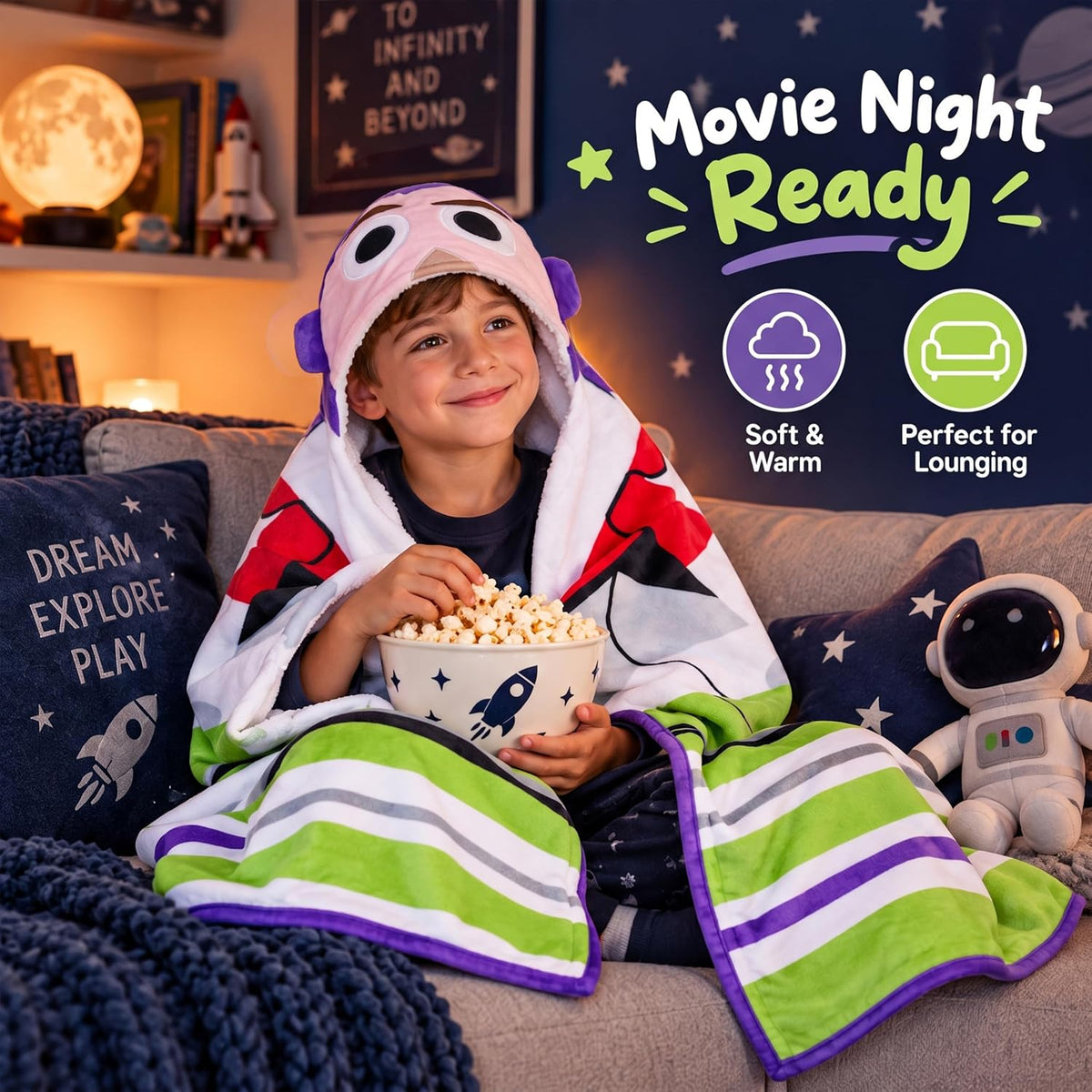 Get Trend Disney Toy Story - Manta de forro polar con capucha para...