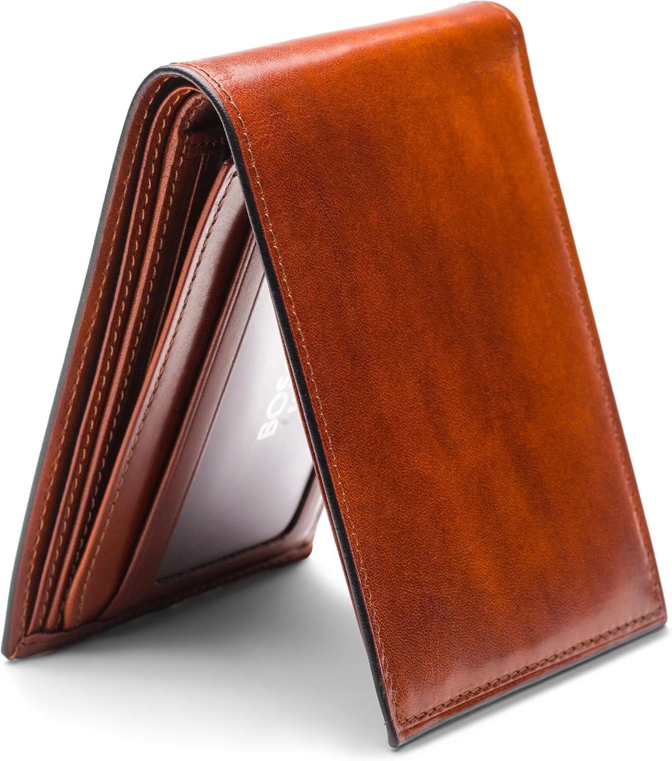 Bosca Cartera de cuero para hombre, billetera plegable de Italia an...