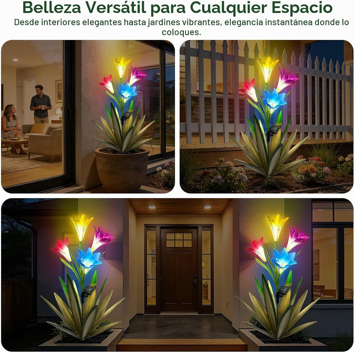 Homight Escultura de jardín de flores de agave de metal solar con l...