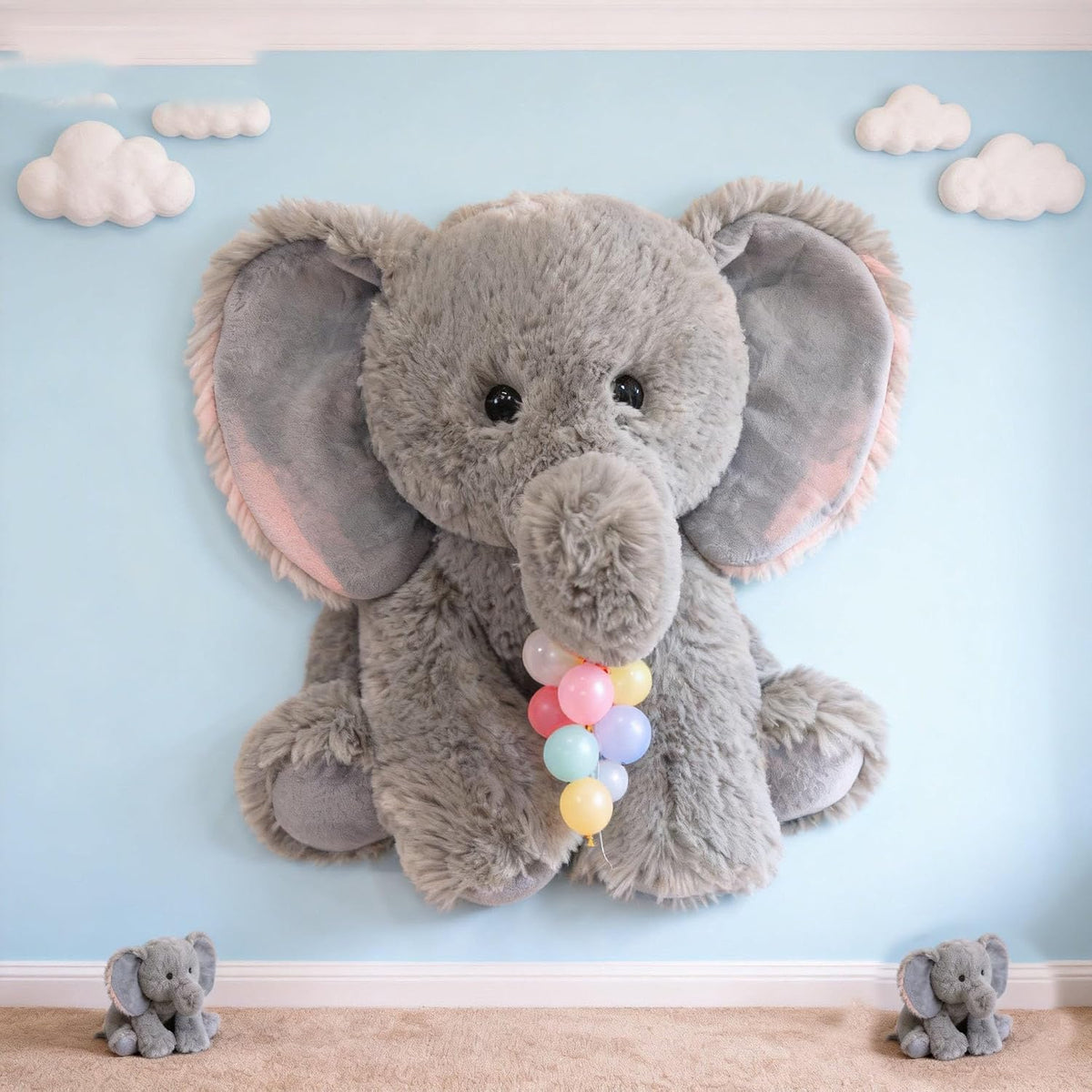 YUKOUQIAN Lindo animal de peluche de elefante, juguete de 8 pulgada...