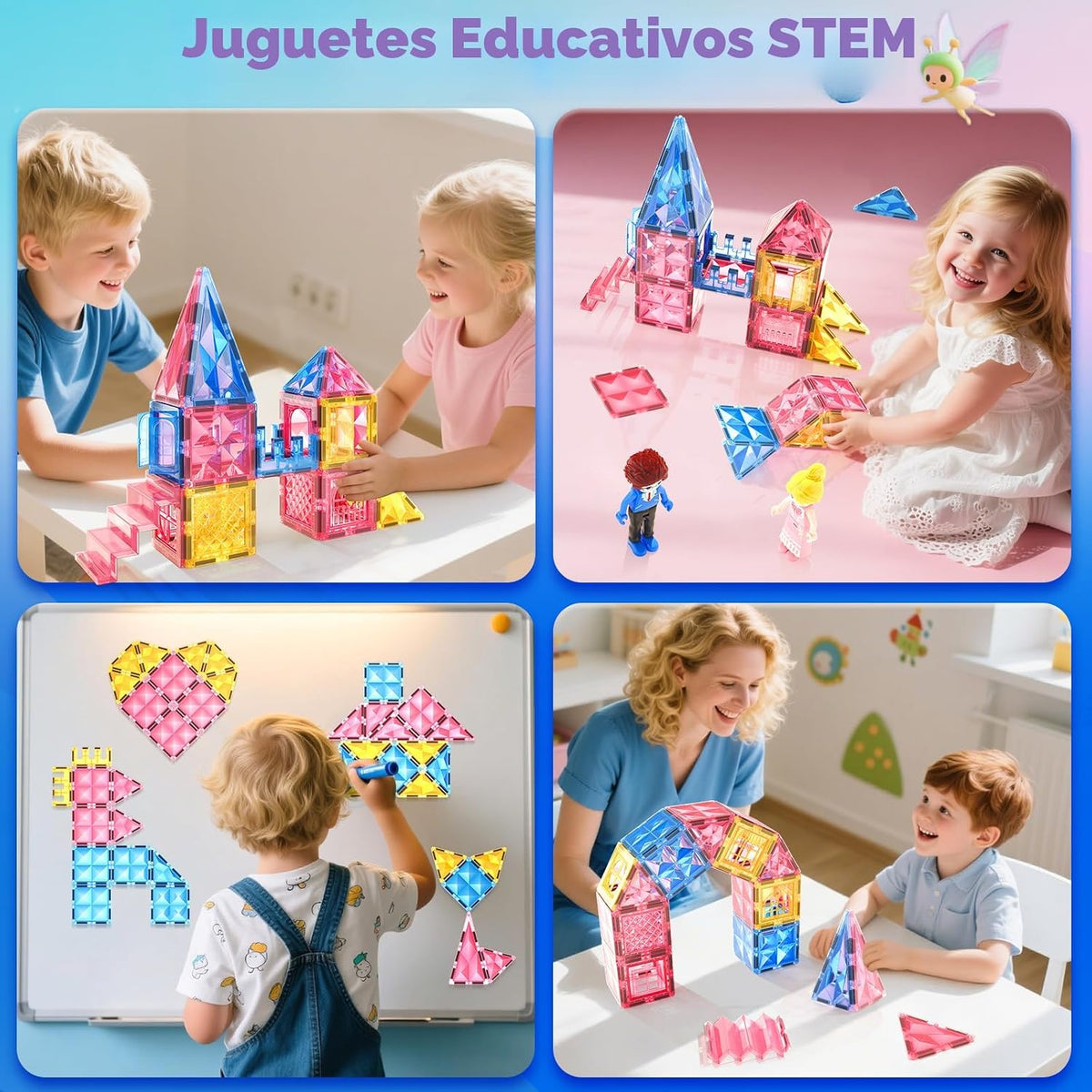 Ladrillos Magnéticos de Diamante para Niños: Bloques de Construcció...
