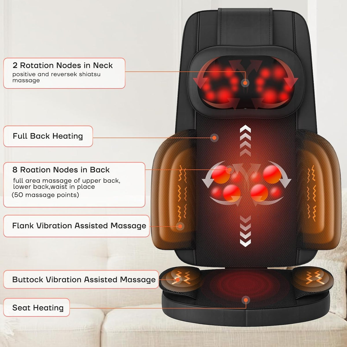 DTKLPQ Shiatsu Masajeador de cuello y espalda para aliviar el dolor...