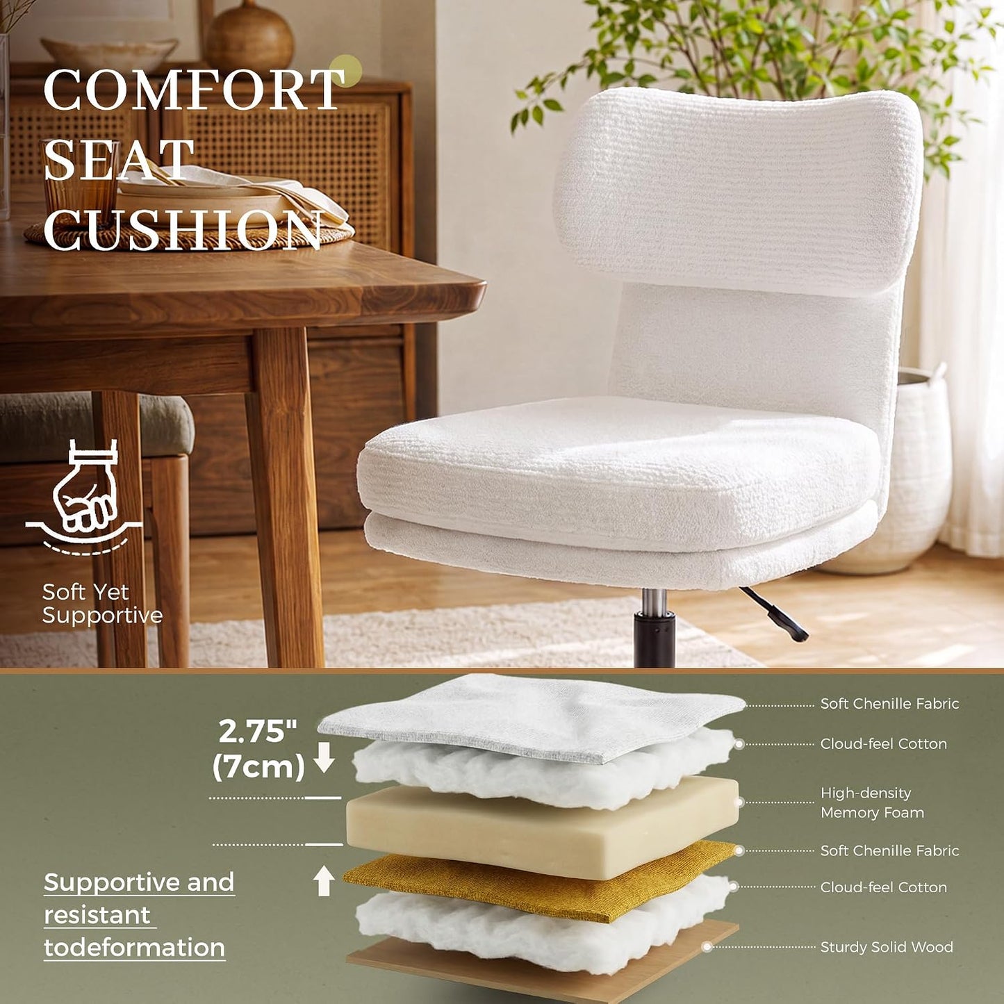 GTPOFFICE Silla de tocador, cómoda silla de oficina, silla de salón...