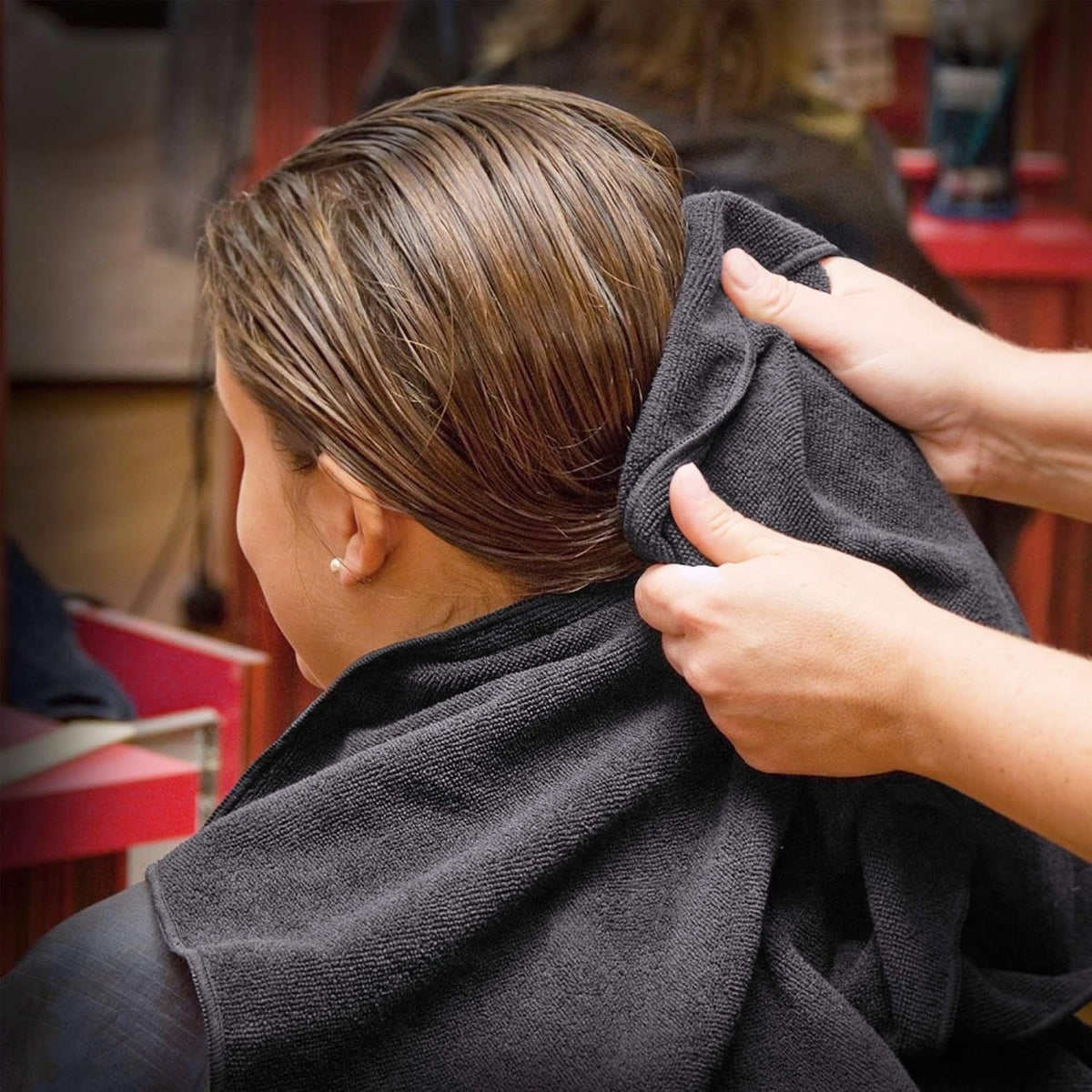 TASALON Toalla de microfibra para el pelo para salón, paquete de 10...