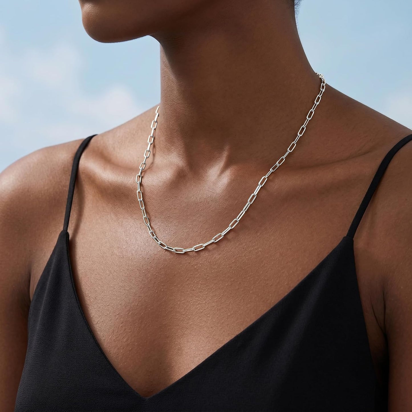 BLThing Collar de plata de ley S925 para mujer, collar de cadena de...