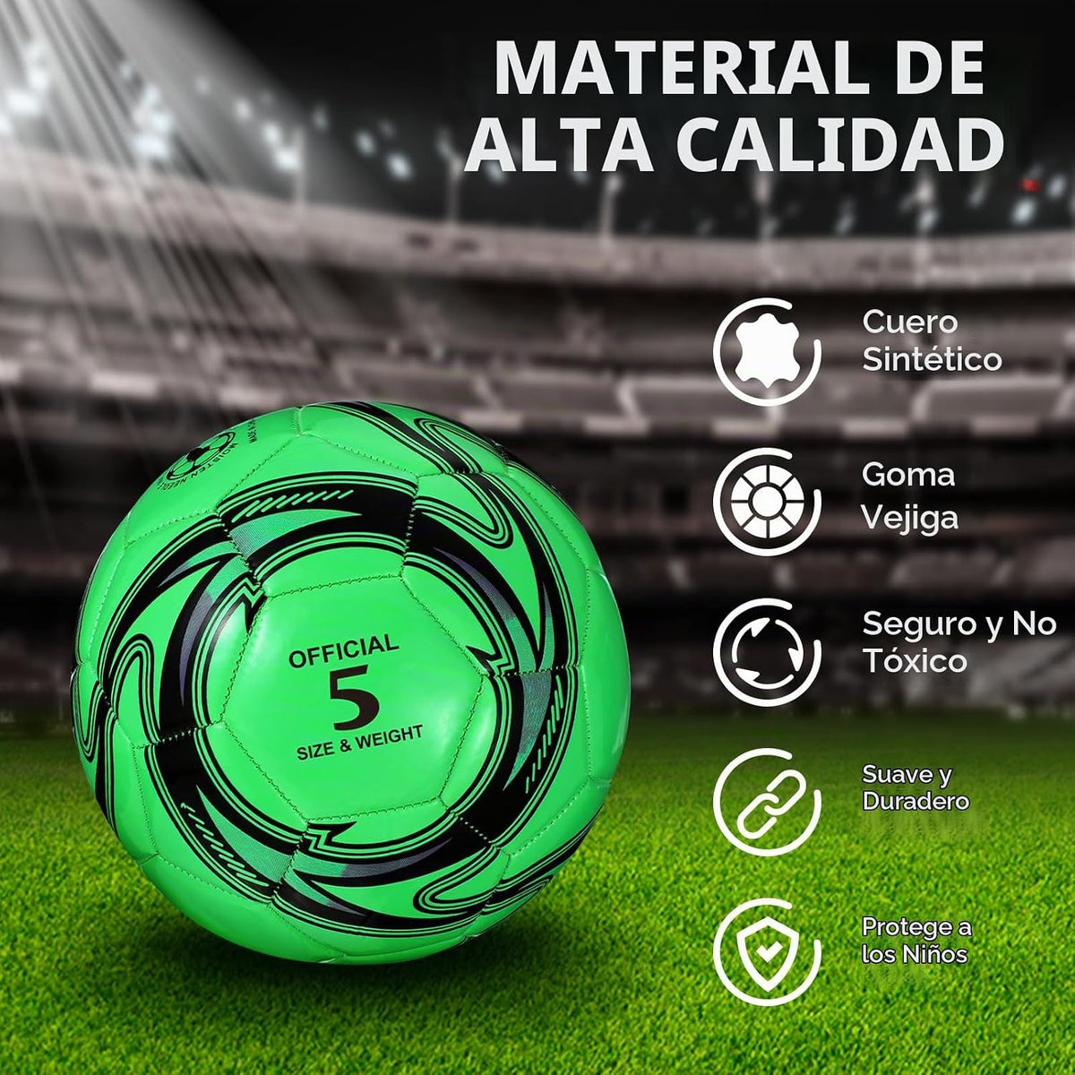 HyDren 2 pelotas de fútbol con inflador, tamaño oficial 4\/5, pelot...