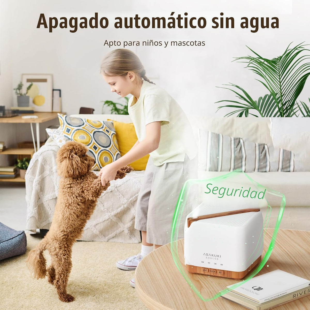 ASAKUKI Difusor de aceite esencial de alta calidad de 23.7 fl oz, h...