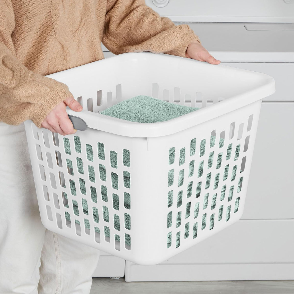 Sterilite Paquete de 6 Cestas de Lavandería Cuadradas con Capacidad...