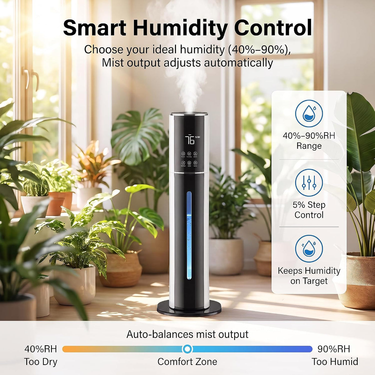 Humidificadores para habitaciones grandes, humidificadores de niebl...