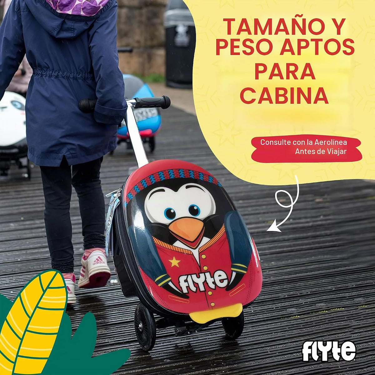 Flyte Maleta Scooter - 2 en 1, Maleta de Montar de 18 pulgadas para...