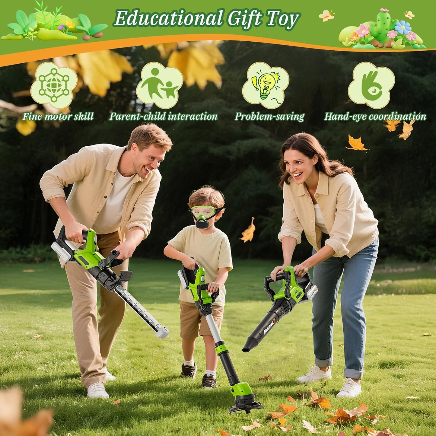 Juego de herramientas para niños, 3-EN-1 herramientas de jardín elé...