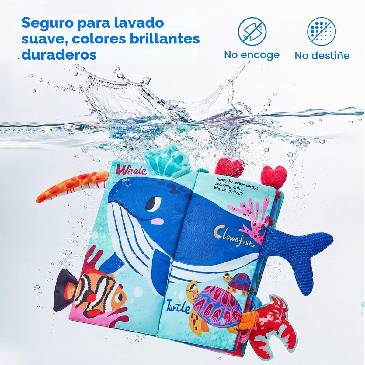 JoyCat Ocean Libros de Bebé Juegos 0-6 Meses, Libros de Tela para B...