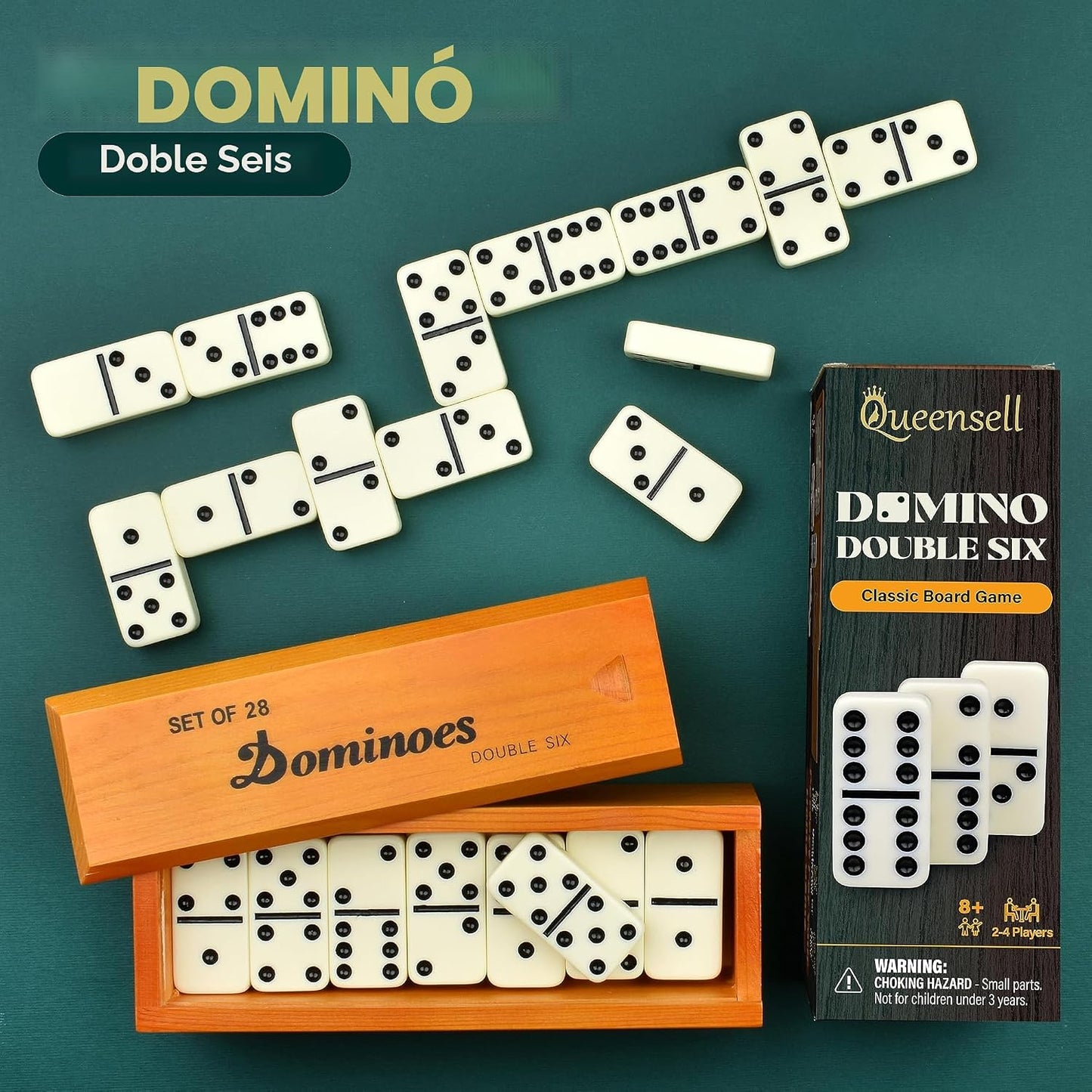 Conjunto de Dominós Jumbo de Queensell para Adultos y Niños \u2013...