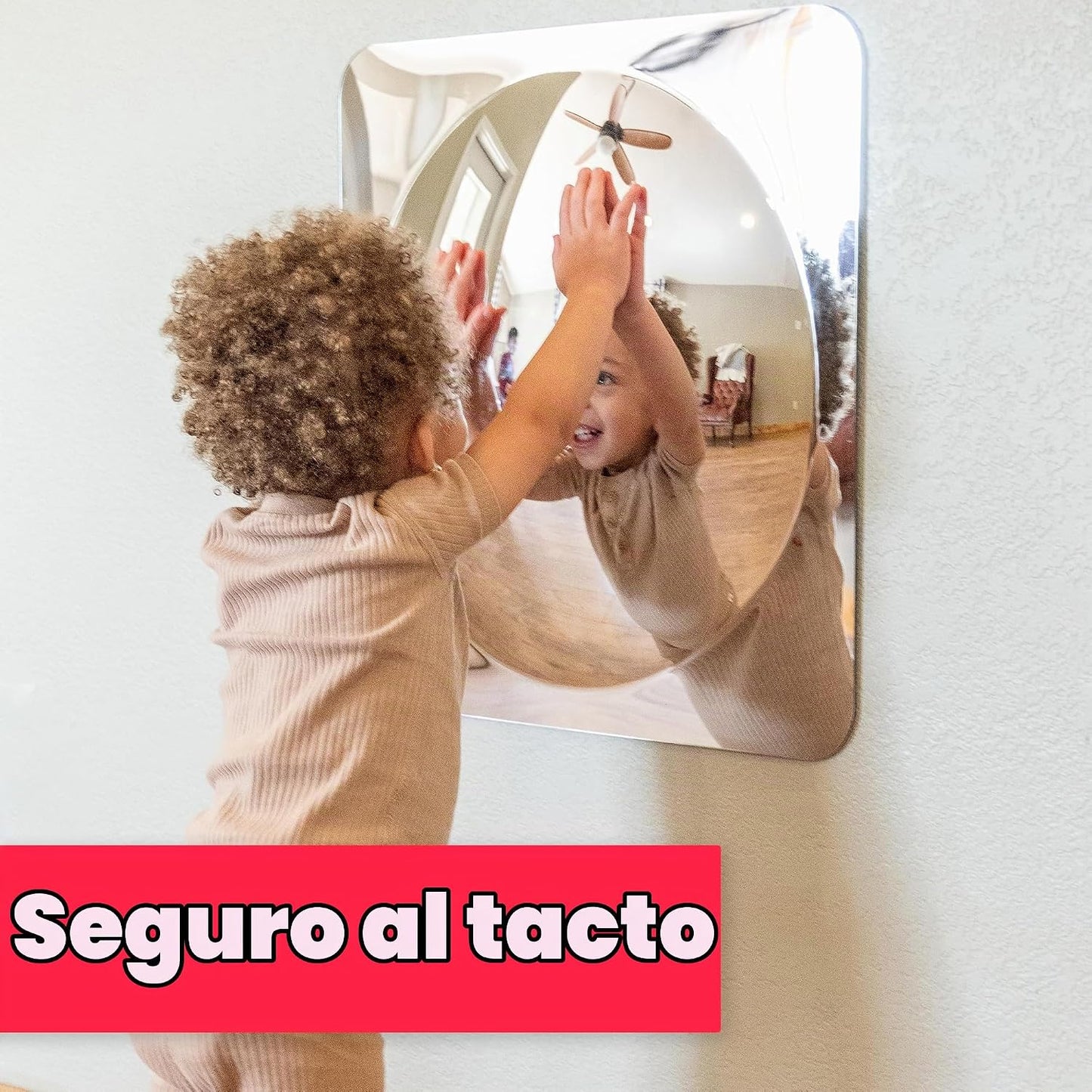 Spark &amp; Wow Espejo sensorial de pared para niños pequeños, gran...