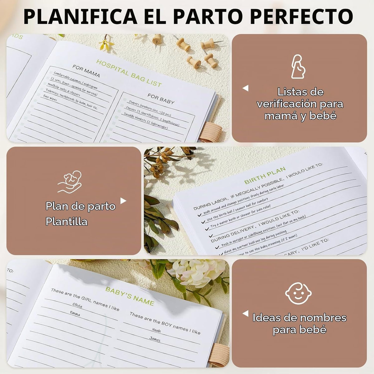 JUBTIC Diario de embarazo, recuerdo de libro para bebés, tapa dura...