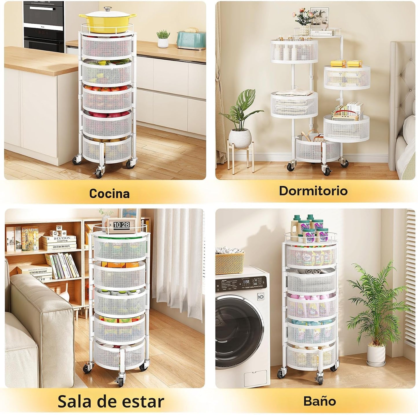 SNTD Cesta de frutas y verduras para cocina con tapa superior de me...