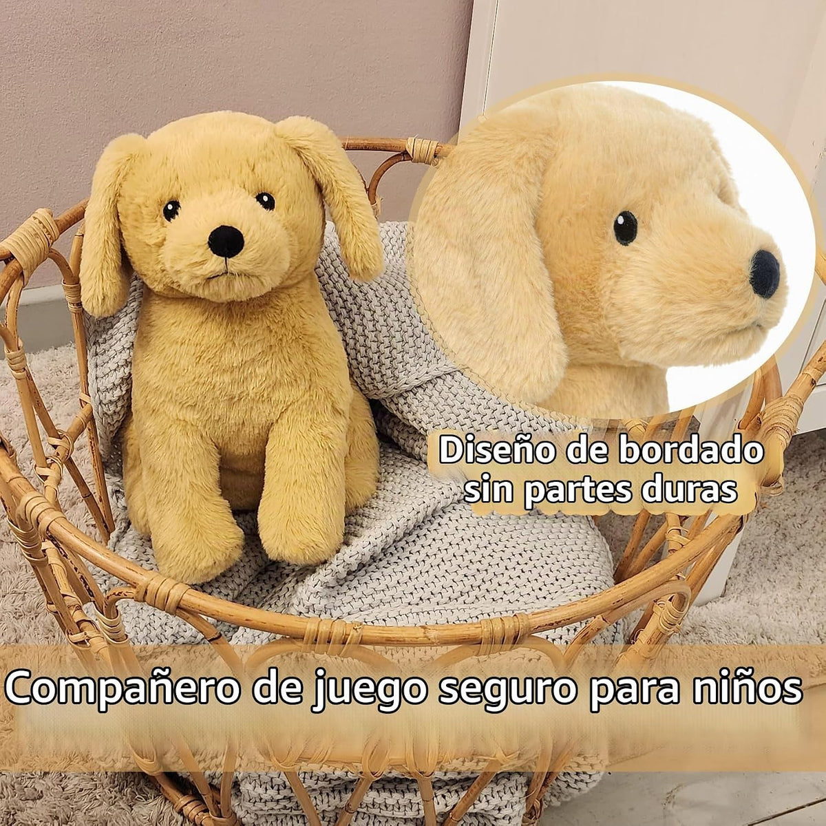 WEIGEDU Labrador Golden Retriever - Juguete de peluche para perro y...