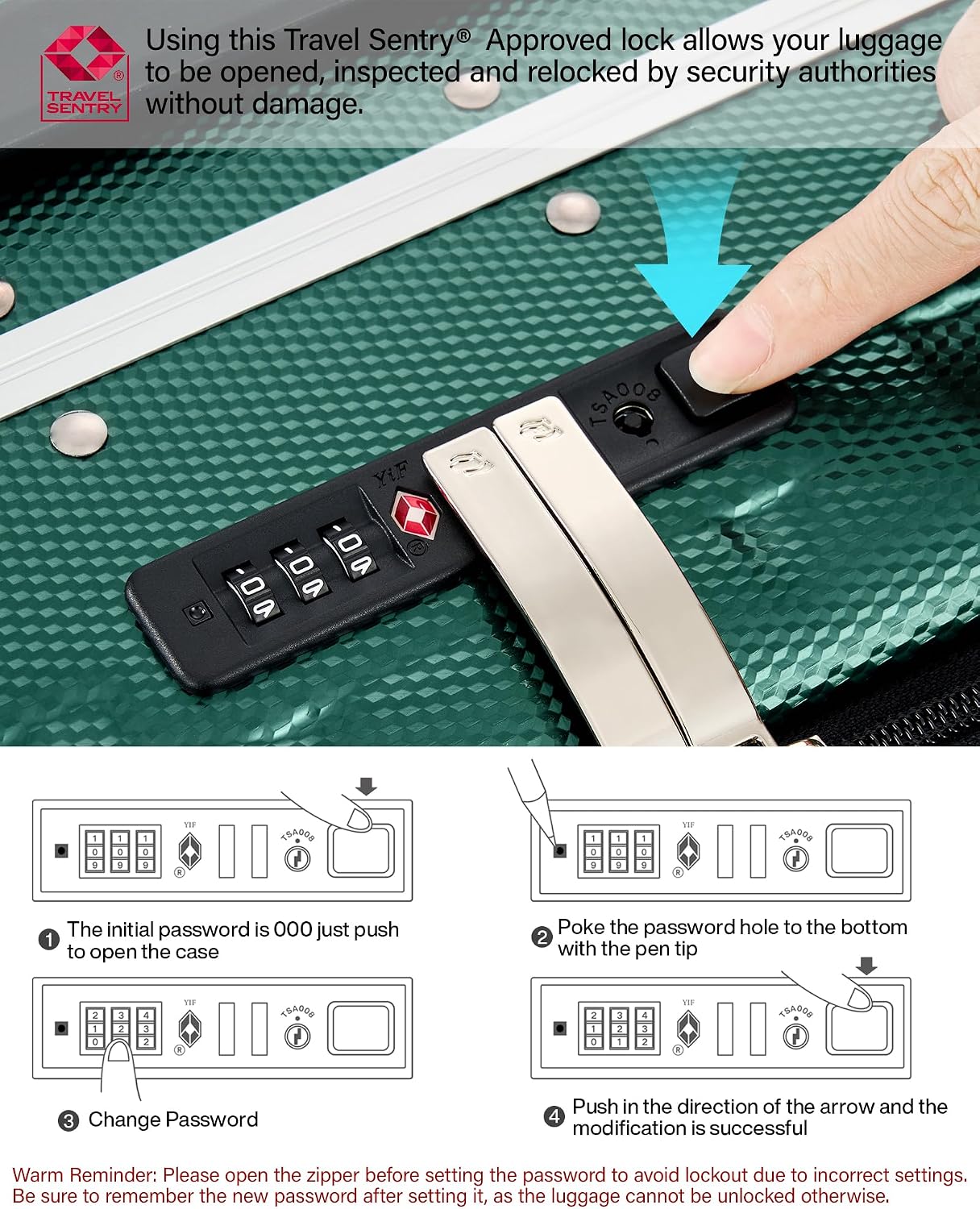 Hanke 16 20 24 26 Pulgadas Equipaje de Mano PC Maleta de Maletero d...