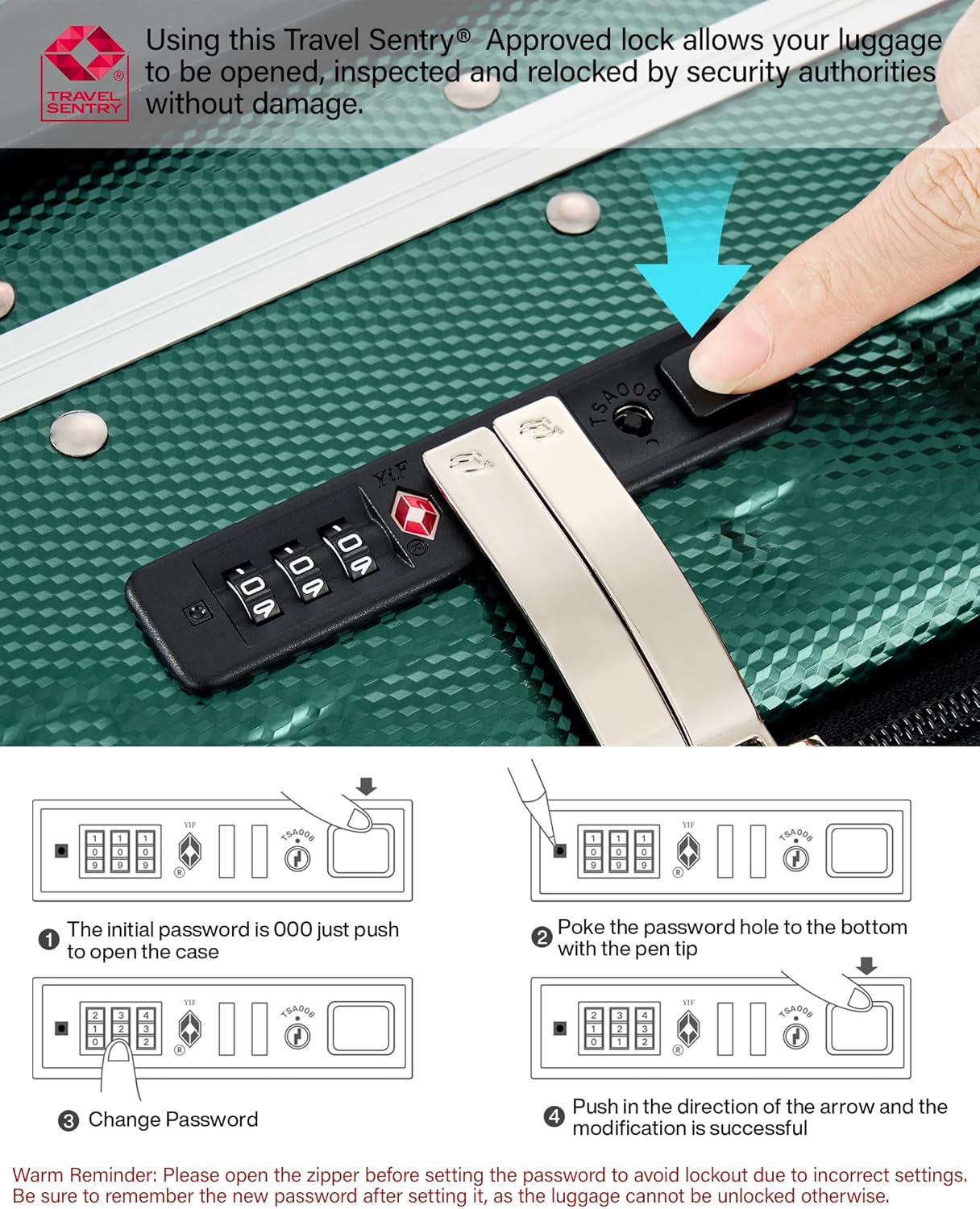 Hanke 16 20 24 26 Pulgadas Equipaje de Mano PC Maleta de Maletero d...