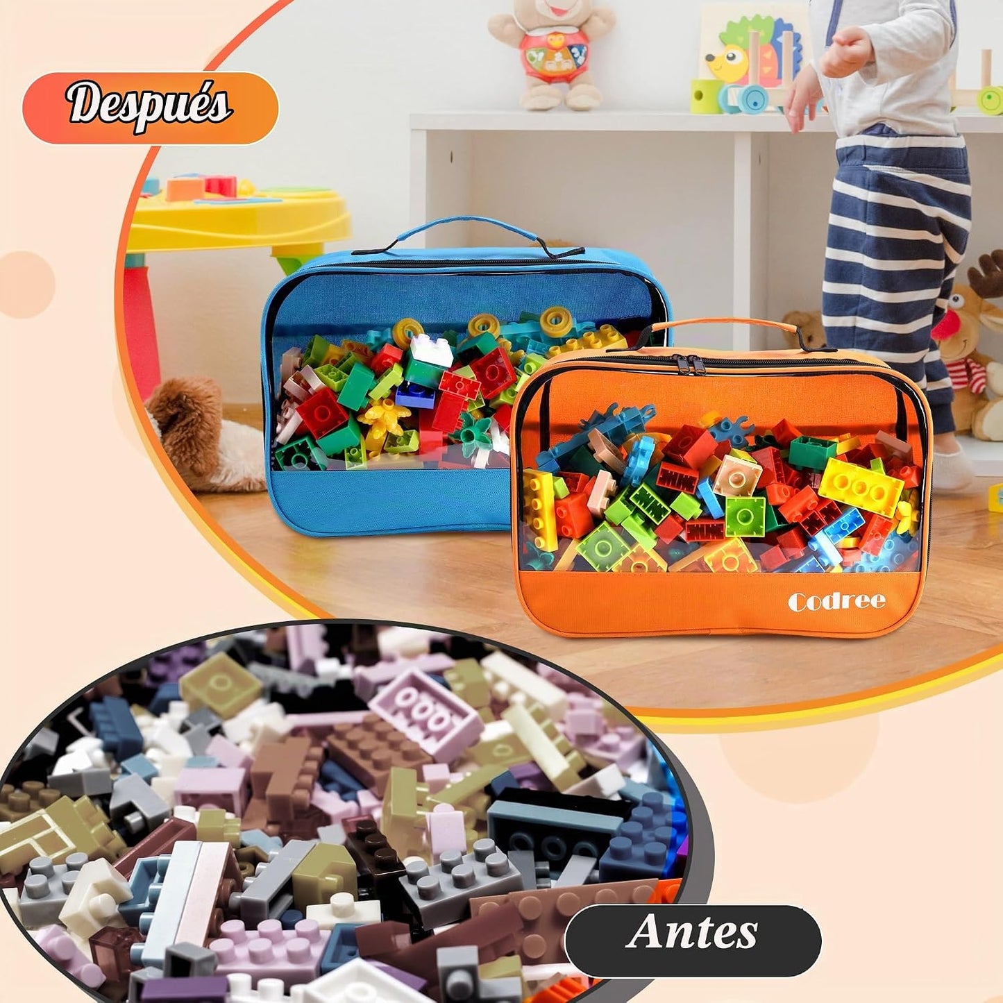 codree Paquete de 6 bolsas grandes de tela Oxford para almacenamien...