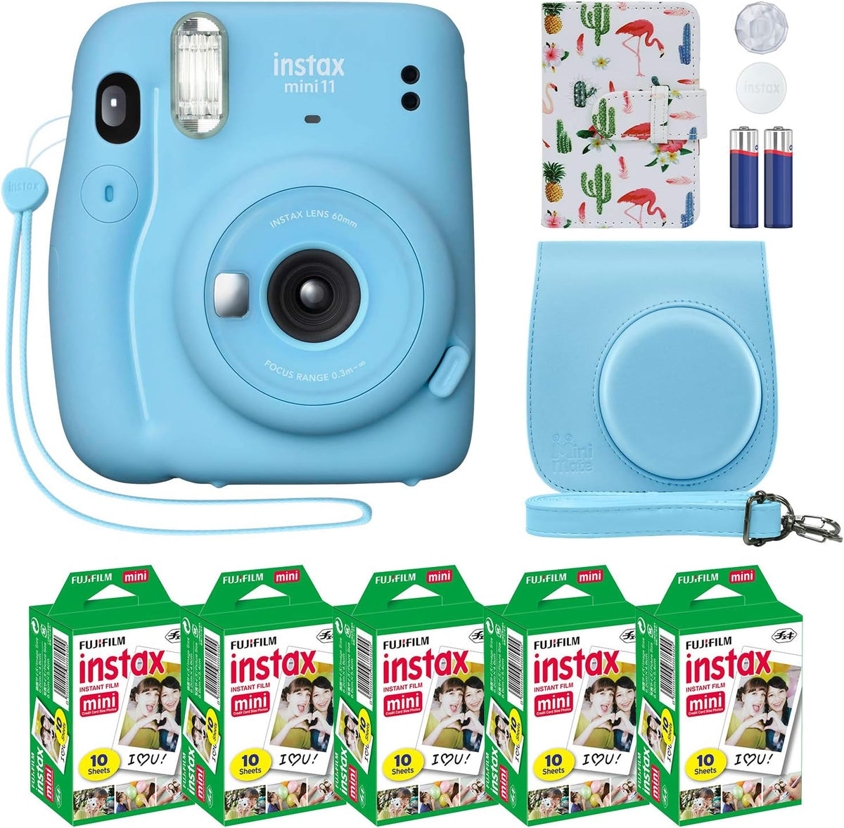Fujifilm Instax Mini 11 - Cámara instantánea azul cielo + estuche p...