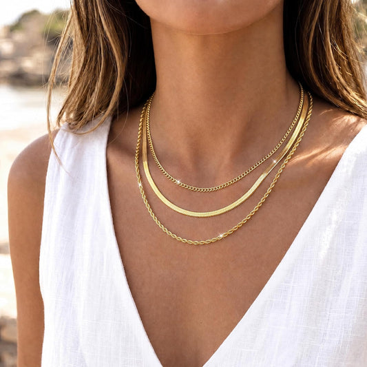 Carffordo - Collares chapados en oro para mujer, delicados collares...
