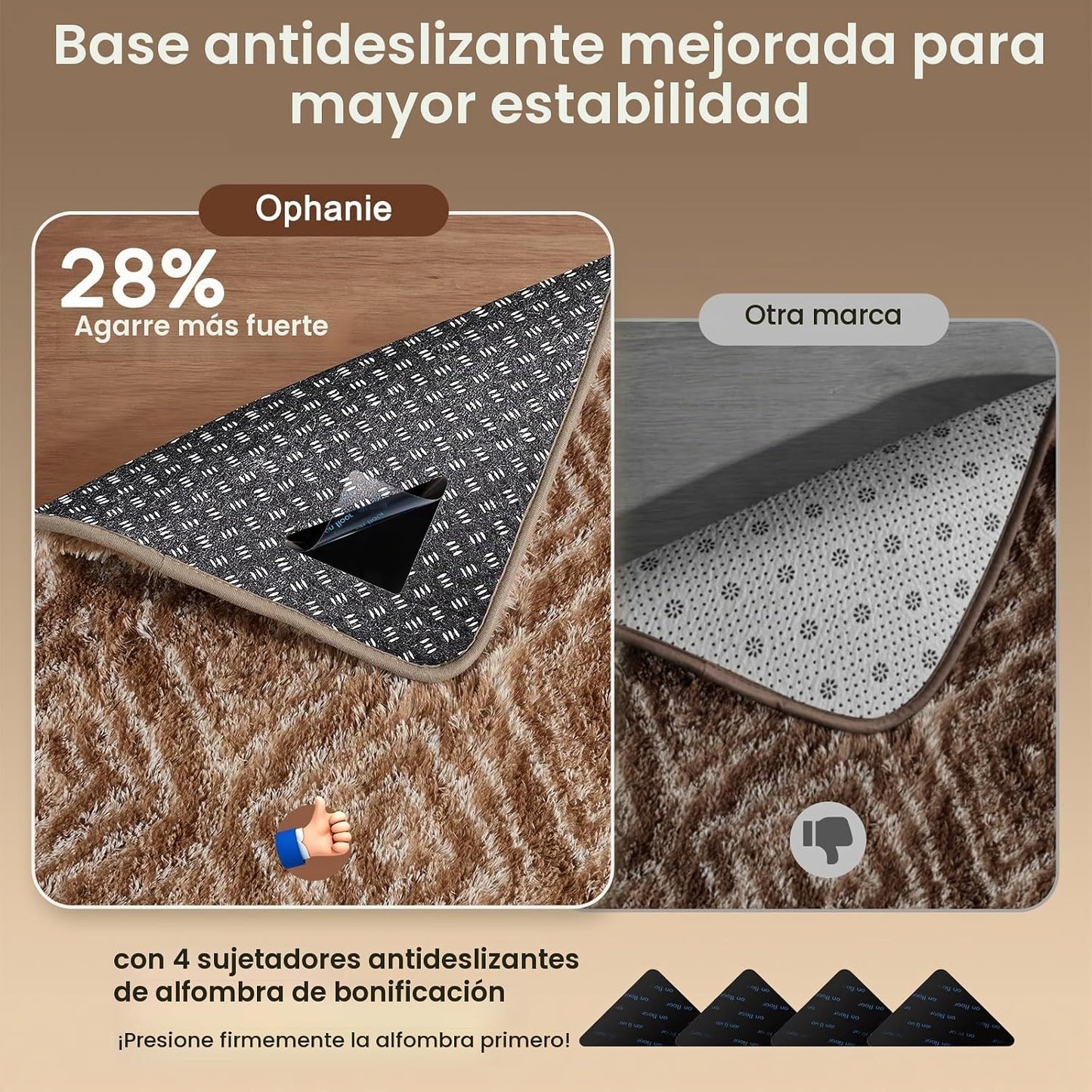 Ophanie - Alfombra de rayas de diamante marrón y blanco de 8 x 10 p...
